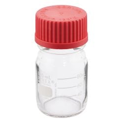 Pyrex Round Media Storage Bottles With GL45 Caps - 2-Pack, 1 Liter, Borosilicate Glass For Lab Or Home