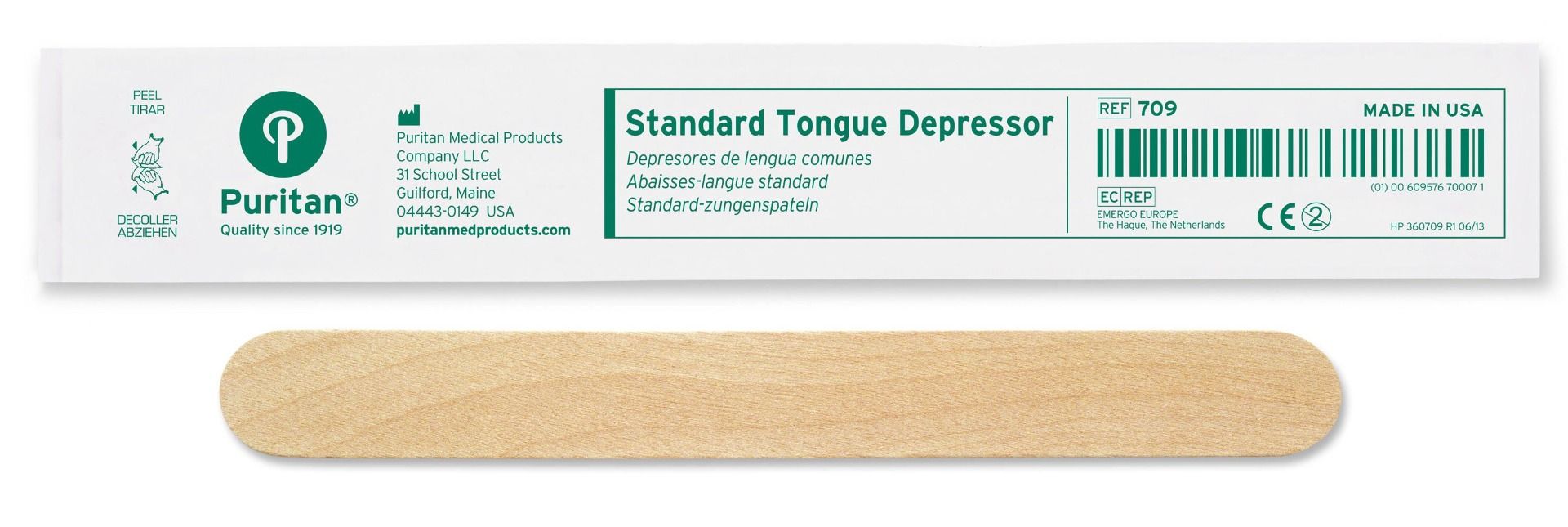 Puritan 704 Standard Adult Tongue Depressors - Non-Sterile 6" Wooden Sticks (Case Of 5000)