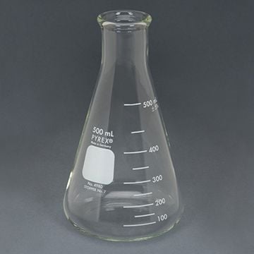 PYREX Chemistry Glassware Borosilicate Glass Flask – Premium Glass Chemistry Flask for Laboratory PYREX Narrow Mouth Erlenmeyer Flask with Heavy Duty Rim Classroom or Home Use 
