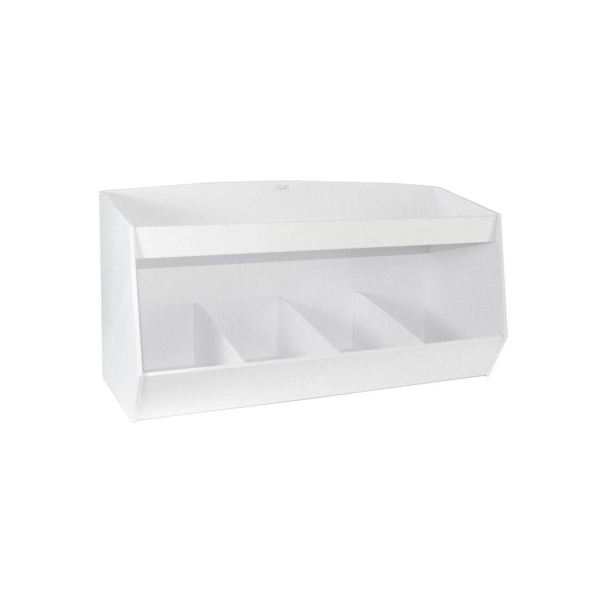 TrippNT 50339 White PVC Plastic Lab Storage Bin with 8 Fixed Compartments 24 Width x 12.5 Height x 10 Depth 