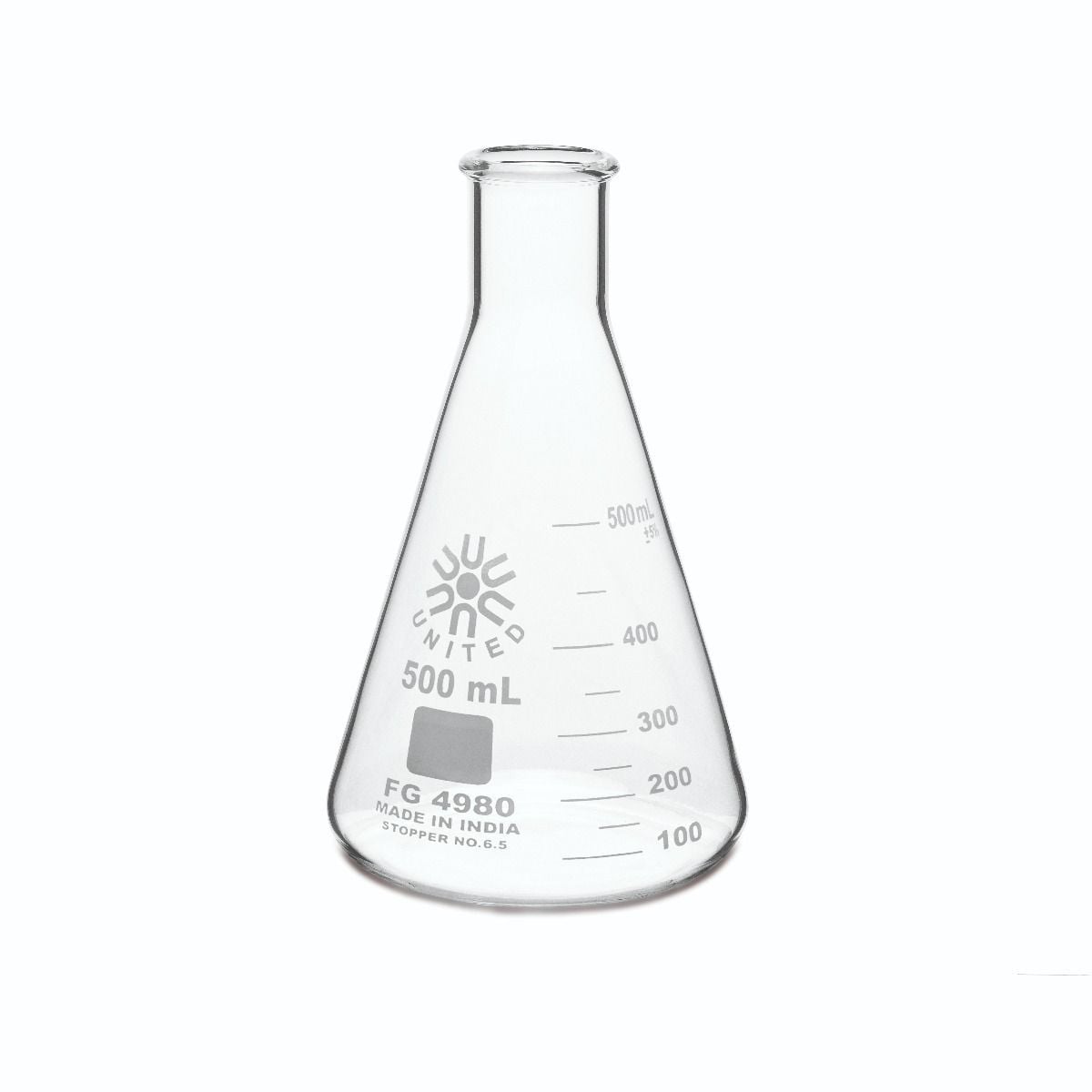 Narrow Mouth Erlenmeyer Flasks, Borosilicate Glass, 10mL 5000mL