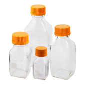 PYREX® Square Glass Media Storage Bottles, GL32 Screw Cap