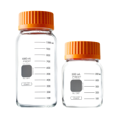 PYREX&reg; Round Wide Mouth Media Storage Bottles, GLS80 Screw Cap