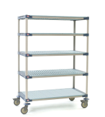 MetroMax® 4 5-Tier Stem Caster Carts, Solid Bottom Shelving