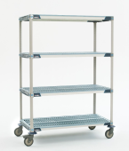 MetroMax&reg; i 4-Tier Stem Caster Carts, Open Grid Shelves