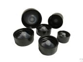 Black Ribbed Phenolic Screw Caps, PolyCone Liner