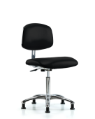 ESD & Class 10 Clean Room Chrome Base Vinyl Chairs, Medium Bench Height