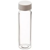 Pre-Cleaned Class 2 VOA Vials with Solid Top White Polypropylene Closures, PTFE Lined