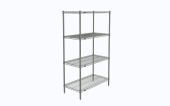 Super Erecta&reg; 4-Tier Starter Units, Silver Chrome