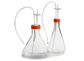 Corning Life Sciences Polycarbonate Vented Erlenmeyer Flasks w/ Transfer Caps, Dip Tube & Male Luer Lock
