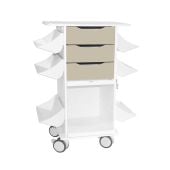 TrippNT Core CL HDPE White 3 Drawer Cart, Beige Drawers