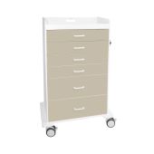 TrippNT HDPE 6 Drawer Procedure Cart, Beige Drawers