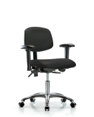 Black Vinyl Chrome Base Chairs, Desk Height