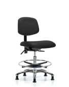 Black Vinyl Chrome Base Chairs, Medium Bench Height