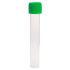 Celltreat 12 mL Sterile Transport Tubes, Green Cap, Attached Caps