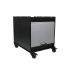 TrippNT 24 in HDPE Black Equipment Cart, Adjustable Shelf, Tambour Door, 18 x 24 in Tray Top