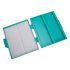 United Scientific 100-Place Aqua Polystyrene Hinged Slide Storage Boxes
