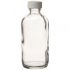 Clear Boston Round Glass Bottles with Assembled White F217 Lined Polypropylene Closures, Class 1