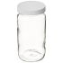 Class 3 Tall Straight Sided Wide Mouth Glass Jars, 0.015 in PTFE Lined White Polypropylene Closure