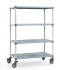 MetroMax Q 4-Shelf Industrial Plastic Shelving Mobile Carts, Open Grid Shelves