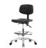 Black Polyurethane Chrome Base Chairs, Medium Bench Height