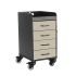 TrippNT 4 Drawer HDPE Black Compact Cart, Beige Drawers