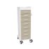 TrippNT Tall 8 Drawer HDPE Locking Cart, Beige Drawers