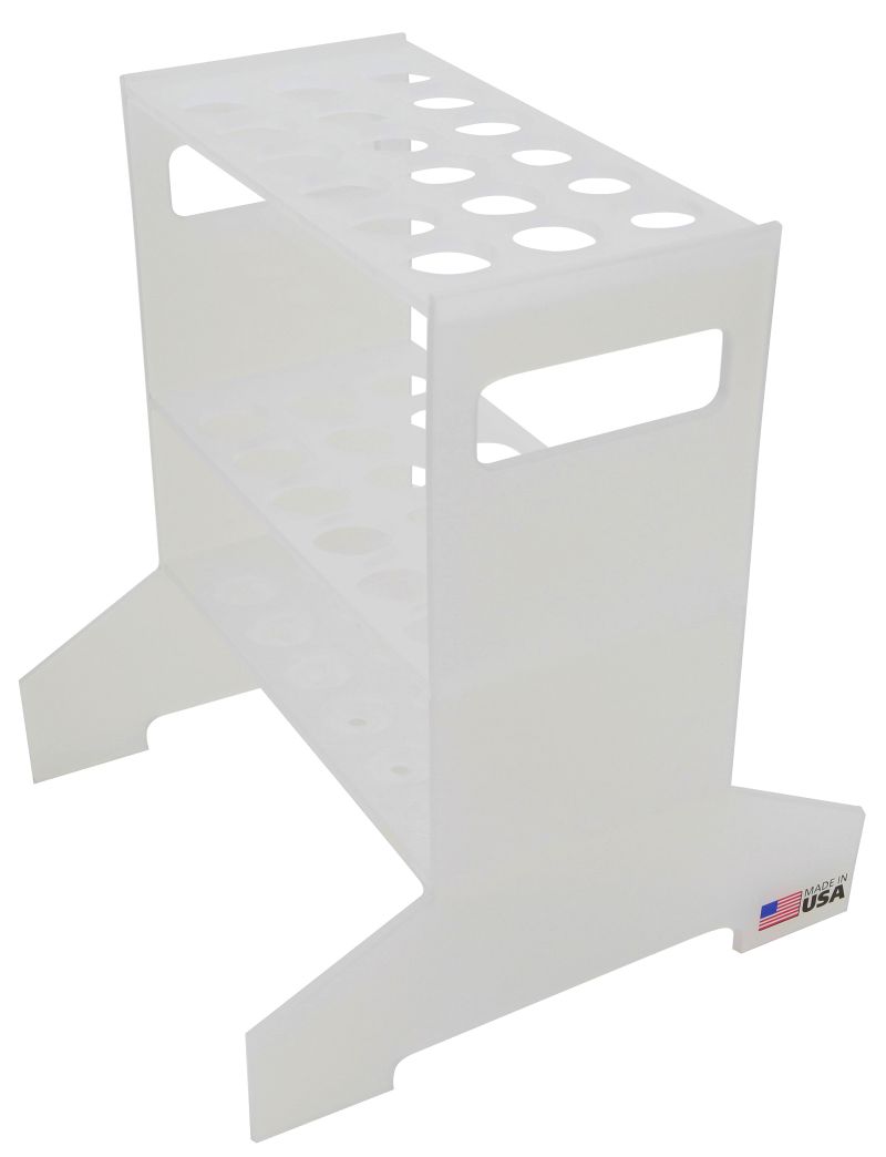 Hydro Plug Rack Polypropylene Tall Hydrometer 18 Place Storage Rack