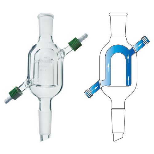 Reflux Condensor Assembly High Efficiency, Reflux Condensers with Removable Hose Connections