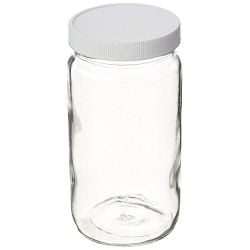 Clear Glass Tall Straight Sided Wide Mouth Jars, without Closures