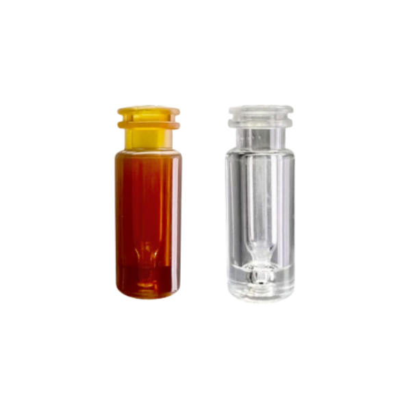 100µL Limited Volume Snap Ring™ Crimp Top Plastic Vials, Glass Insert, 11mm Finish