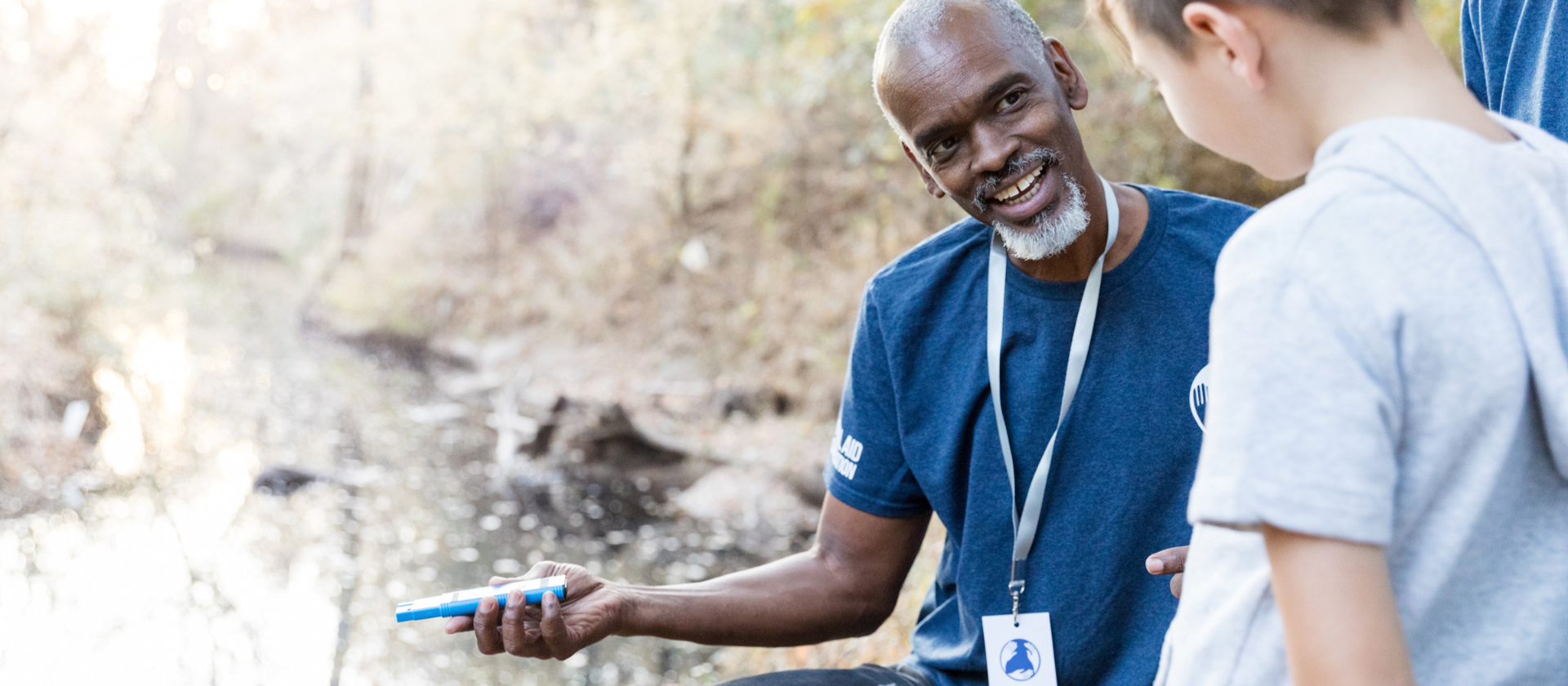 man holding a ph tester