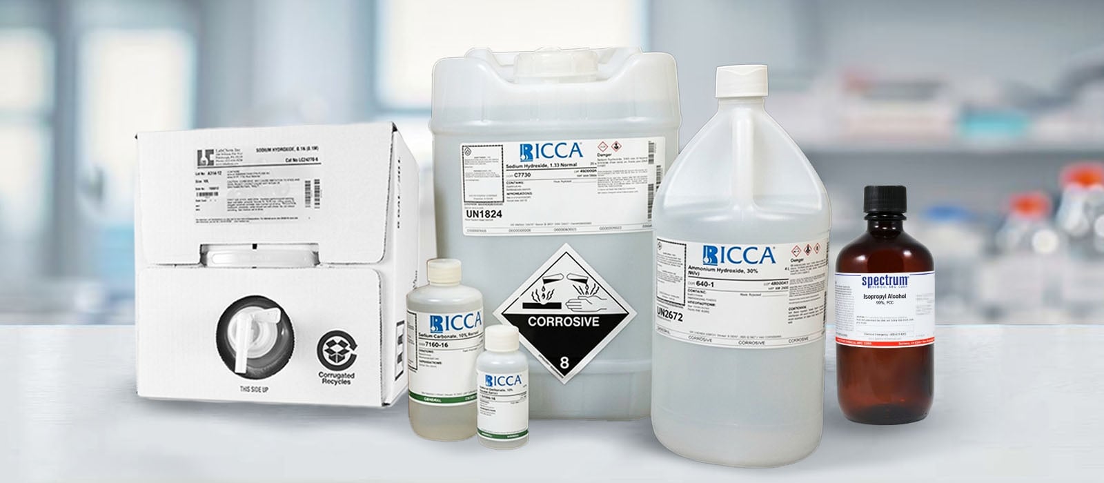 Isopropyl Alcohol and Rubbing Alcohol From Ricca Chemical, LabChem, and Spectrum Chemical