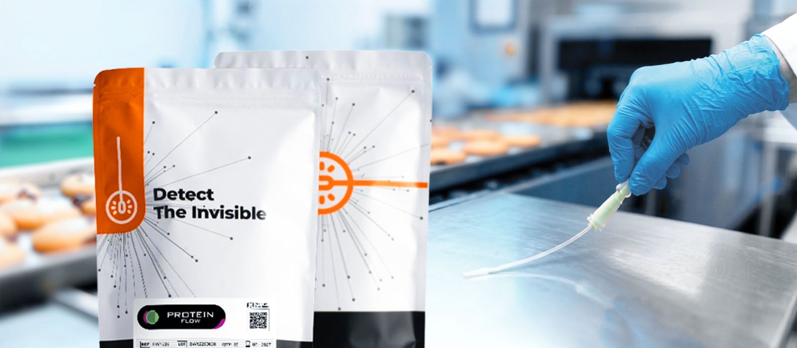 ProGnosis Biotech Protein Flow Used on a Stainless Steel Food Processing Surface