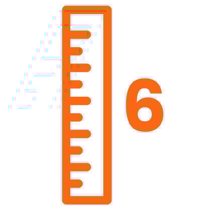 6 Inch Ruler Icon